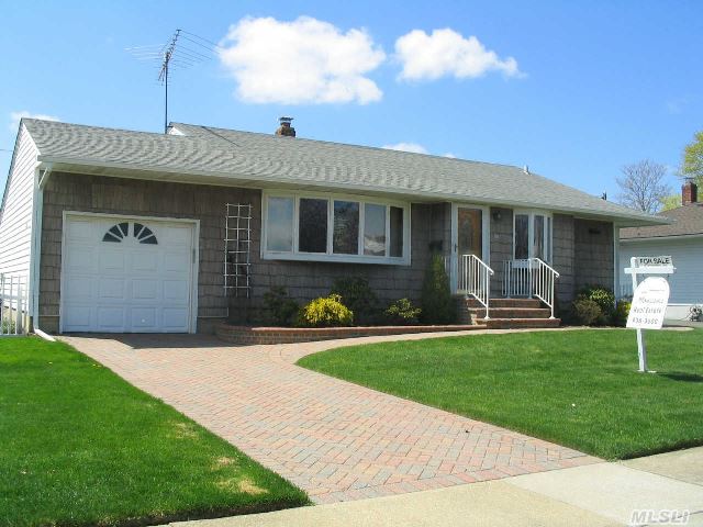 Great Hillside Terrace Ranch Located In North Hicksville. Vinyl Siding. Home Features Updated Eat In Kitchen,  Living Room, 3 Bedrooms,  Full Bath  Full Part Finished Basement With Utility Room. Central Air,  Attic Exhaust Fan. Paver Stoop,  Front Walk & Driveway,  In Ground Sprinklers,  1 Car Attached Garage With Electric Door. Mid Block Location. Real Estate Taxes Without Star.