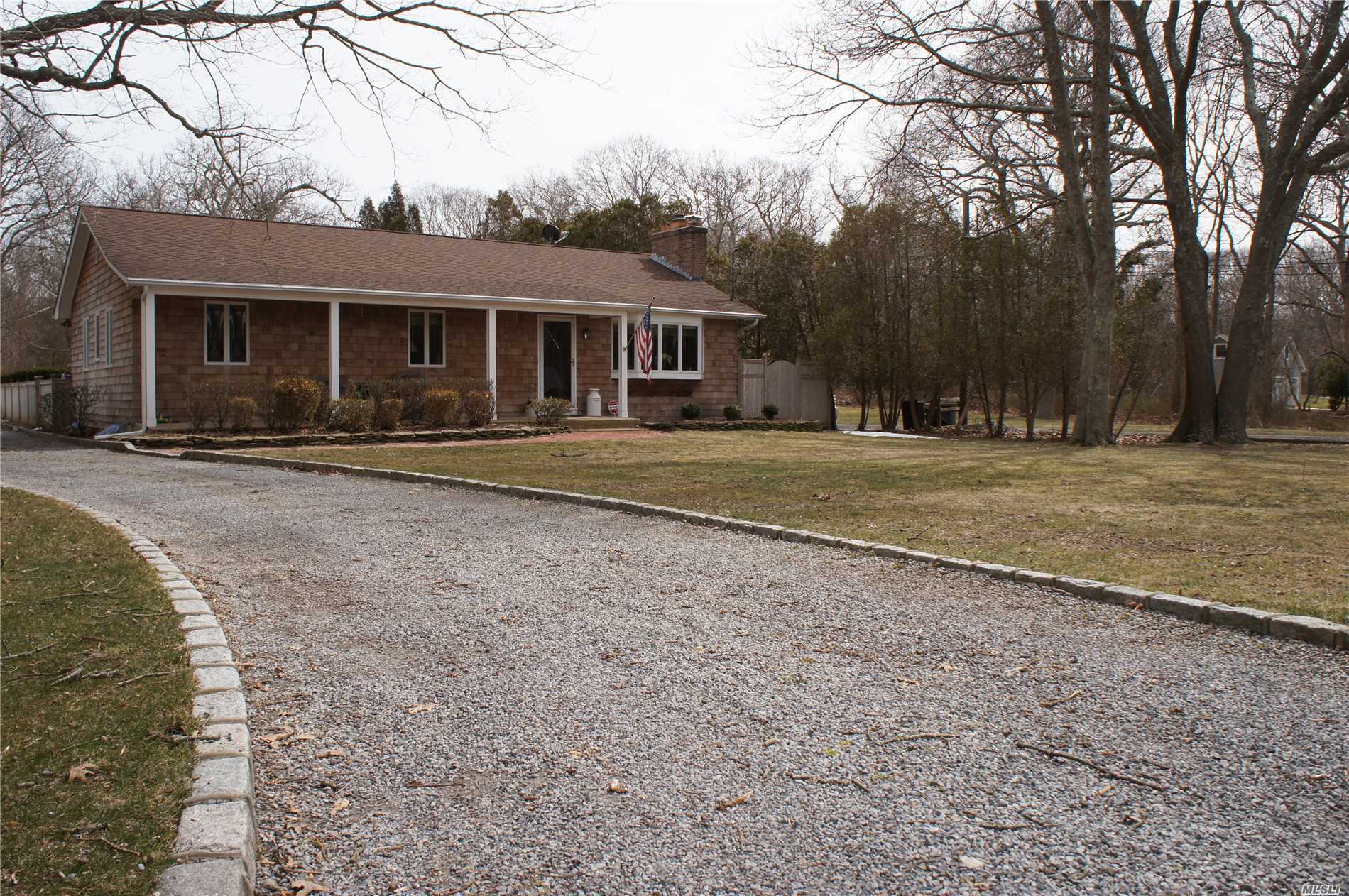 Beautifully Maintained 1Acre, 3Bedroom, 2Bath Ranch, Hardwood Oak Flooring. Choice Of High Schools(Westhampton, Center Moriches Or Esm) Hardwood Floors, Central Air, Wood Stove, Finished Basement & Private Back Yard With In-Ground Pool And Pavers. Take Long Walks Right Behind Your Own Property In Terrell River County Park Preserve Located South Of Montauk Highway In East Moriches, Formerly Known As The Havens Estate 263-Acre Preserve. Trails Lead To A Beautiful Beach On Moriches Bay. Must See