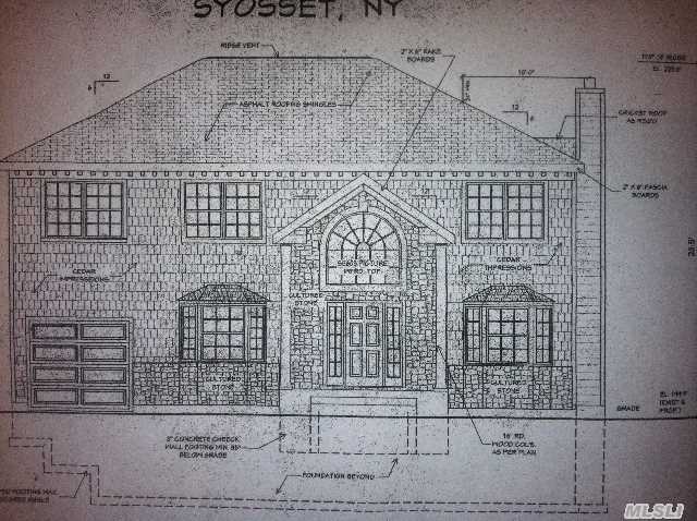 Brand New Construction In Desirable Syosset Groves Community. Magnificent 5 Br/3 Bth Colonial Built W The Finest Craftsmanship & Materials, Double Hgt Entry,  Spacious Flr, Fdr, Gourmet Eik W/Granite & Gas Cooking,  Family Rm W/Fplce, Grand Master Ste W/Lux Full Bth Plus 3 Br's & Full Bth Upstairs & 1 Br/Ofc On Main Level,  All Hw Flrs,  Cac,  Igs,  Attn To Detail,  Time To Customize