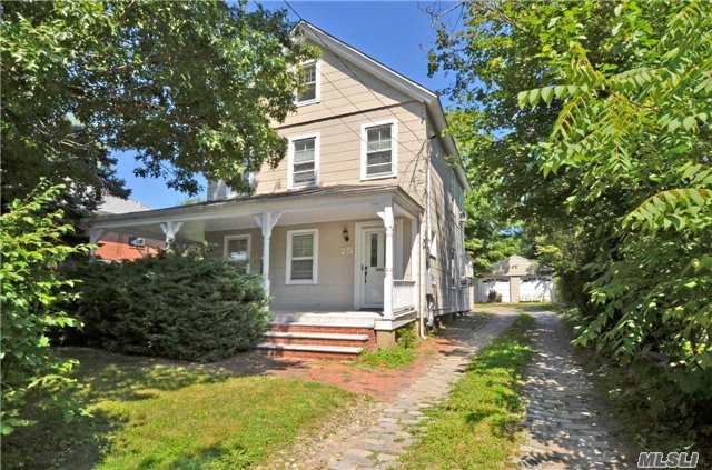 Charming Front Porch Colonial Has Lots Potential. The Home Features 3 Bedrooms, Open Floor Plans, Renovated Eat-In-Kitchen, Finished Basement And Detached 2 Car Garage Situate On An Amazing 0.35 Acre Land. Convenient Location, Close To Town Park And Shops. Lirr 25 Mins To Nyc. Ideally Handyman Special Or Build Your Dream Home Here.