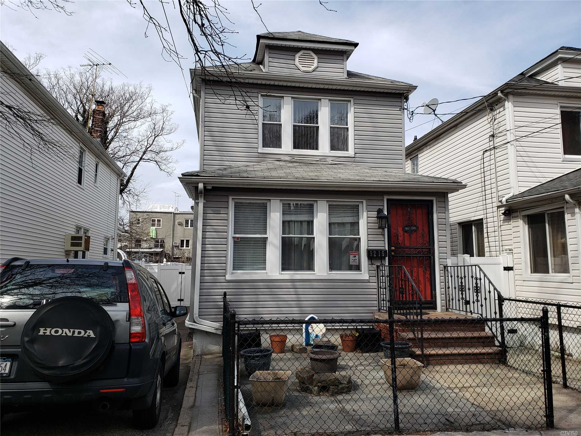 One Dwelling House In the Heart Of Elmhurst With 2 Car Parking space, Large Backyard and Finished Basement with half bathroom. Steps From the Queens Center mall , Subway (M& R Train) Buses Q58 School & park, Play Ground. Convenience To Shopping & Library.