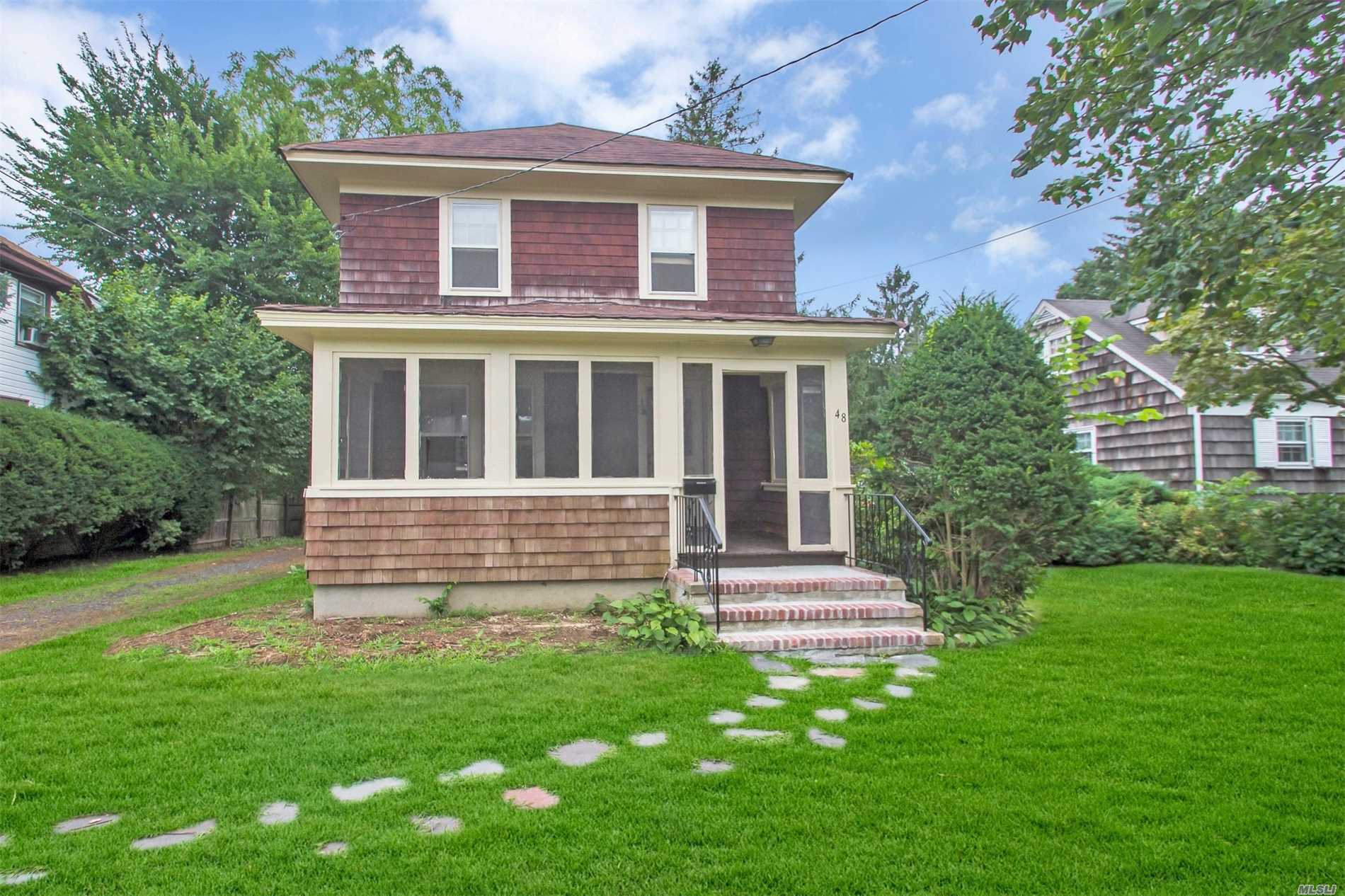 3 Bedroom Colonial In Very Desirable Presidential Section Of Babylon Village.48 Lincoln St Boasts Enclosed Front Porch, Hardwood Floors, Door Mouldings, Cast Iron Radiators, House Equipped With Natural Gas, Large Bedrooms, Great Yard Space. Full Basement, Large 1.5 Car Garage, And Large Granny Attic