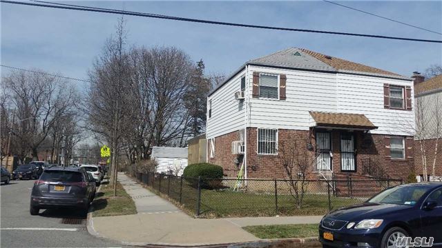 Corner Brick House. Master Bedroom On 1 Fl, Hardwood Fl, Large Two Bedrooms On 2nd Fl.,  Finished Basement(Family Room), Laundry Room & Boiler Room And Also Half Bath On Basement. Attic(Finished), Big Back Yard. New Gas Boiler & Washer. Dryer. Close To School, Bus Stop And Shopping Mall, Walk(7Min.) To Lirr (To City).