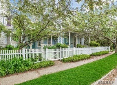 One the Village's Historic Homes. Built in 1875, it belonged to George Webb, a ship painter and dealer in paints & oils. It is a 2&1/2 story home w/an eastern wing. A one story porch with turned columns on pedestals extends across the frontage of both wings. Excellent Example of Italianate Architecture that retains many notable features of the style. 3 bed/2 bath. Double Parlor. 2nd Staircase to Master. Pocket Doors & Many Other Period Details. 2-story Antique Barn in the private backyard.