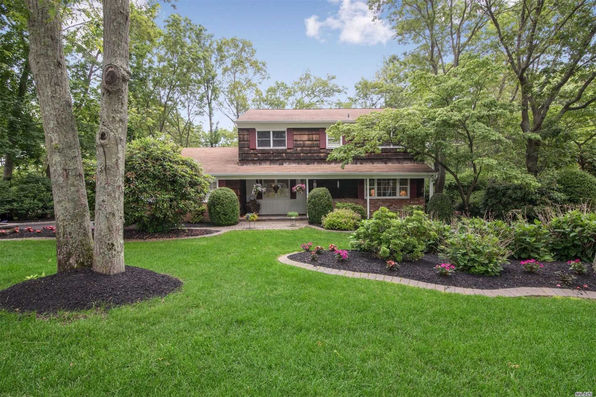 Must See! Nestled on over .5 acre on cul-de-sac in the heart of the Three Village Community. Minutes to beach, shopping and SBU. Immaculate colonial offers lots of room inside and out! 1st Floor: LR, FDR, Large EIK, Den w/Fpl, Study, Laundry 1/2 Bath, 2nd floor Features Expansive Master Suite w/pvt Bath and Walk-in Closet, plus 3 Bedrooms, Hall Bath. Private fenced yard w/in-ground pool. Wood Floors (under carpet), Central A.C., 2 Car Attached Garage