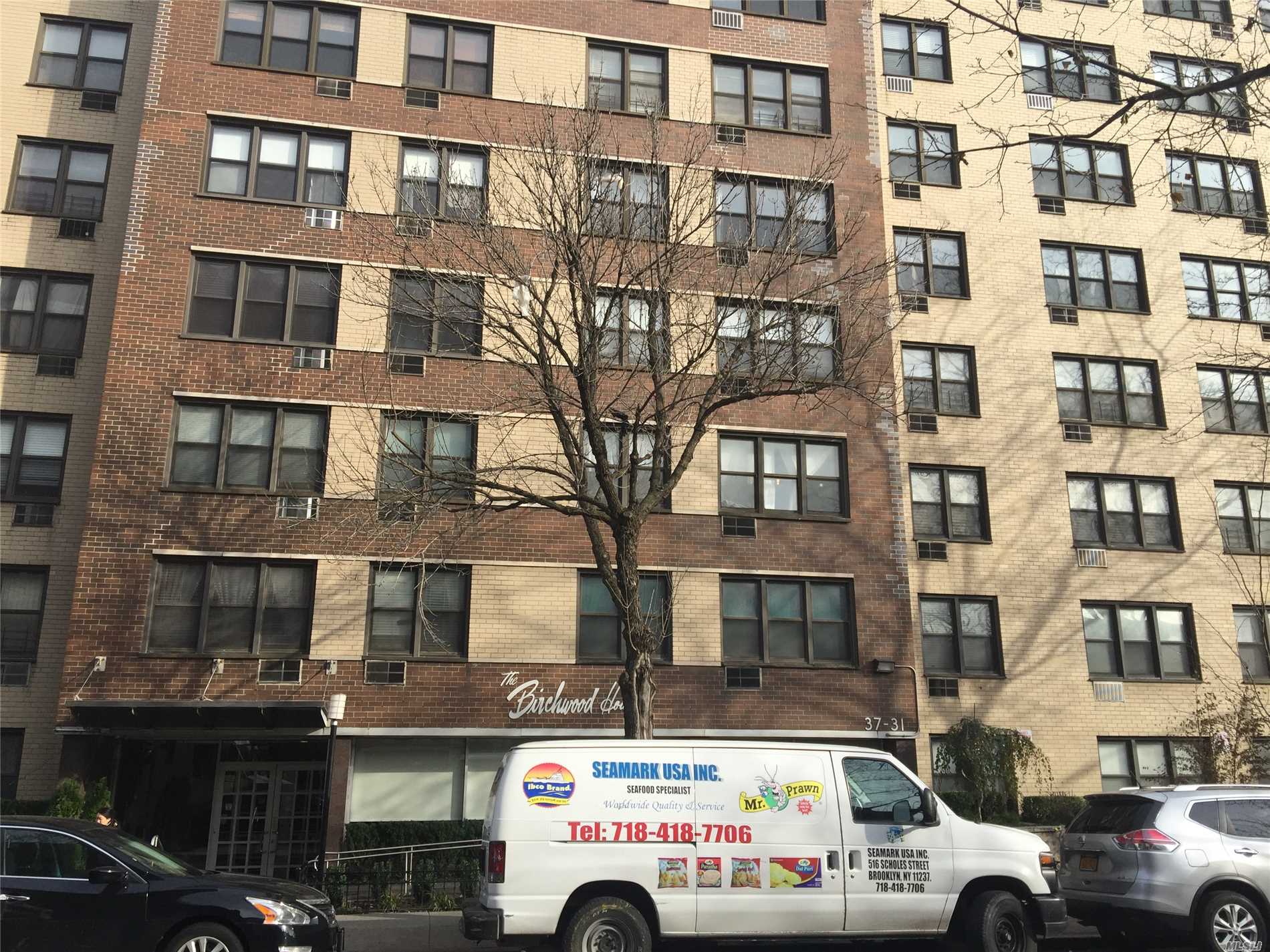 Fully Renovated Corner Unit, Jr 4-Converted 2 Bed rm, Bright With Natural Light & Excellent Ventilated Unit--Windowed Kitchen W/Custom Built-in Cabinetry, Windowed Bathroom, Parquet Floors Throughout, A Block Away From Subway Station/Shopping Districts, Solar Energy Efficient Building.