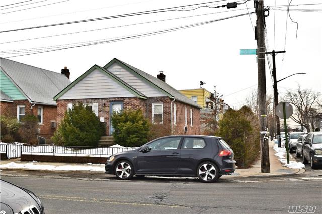 Corner Lot! R3X Two Family Zoning! Vacant! Rare Find, Once In A Lifetime Opportunity! Buyer Can: 1). Build Your Dream Two Family House With Two Seperate Entrances On Street And On Avenue. 2). Renovate Existing One Family House 2Br1Bath. Sd26, 7 Mins Walk To Ps159, 10 Mins Walk/3 Mins Bus Ride To Bayside High School. Steps To Q28 Q31 Bus Stop On 32nd Ave. Selling As-Is.