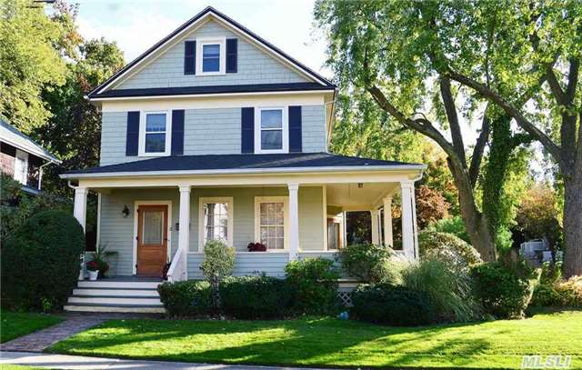 Traditional Victorian With Wrap-Around Porch, New Kitchen Opening To Great Room With Cathedral Ceiling And Gas Fpl. Steps To Town, Lirr And Harbor.