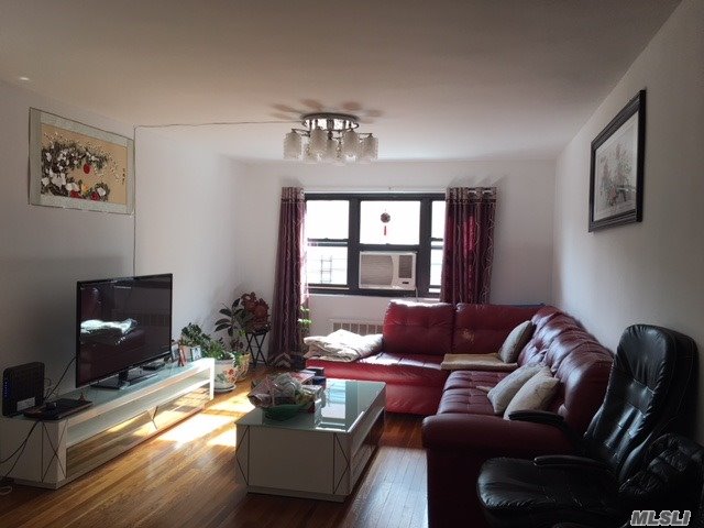 Bright Sun Filled 2Brs Corner Unit, Exposed To South And Courtyard, Excellent Condition, Lots Of Closets And Windows, Eat-In Kitchen, Maintenance Includes All Utilities, Next To Ps242, Express Bus Qm2/2A To Nyc, Q25/34/20/14/44 To Main St.