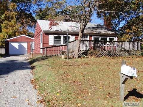 Location Location Location - Poquott Cottage With Winter Waterviews, Ig Pool, Detached Garage, Porch, Pull Down Attic Stairs, Needs Tlc! Health Department Approval & Building Permit For 1900 Sq Ft New Structure In Final Stage!!