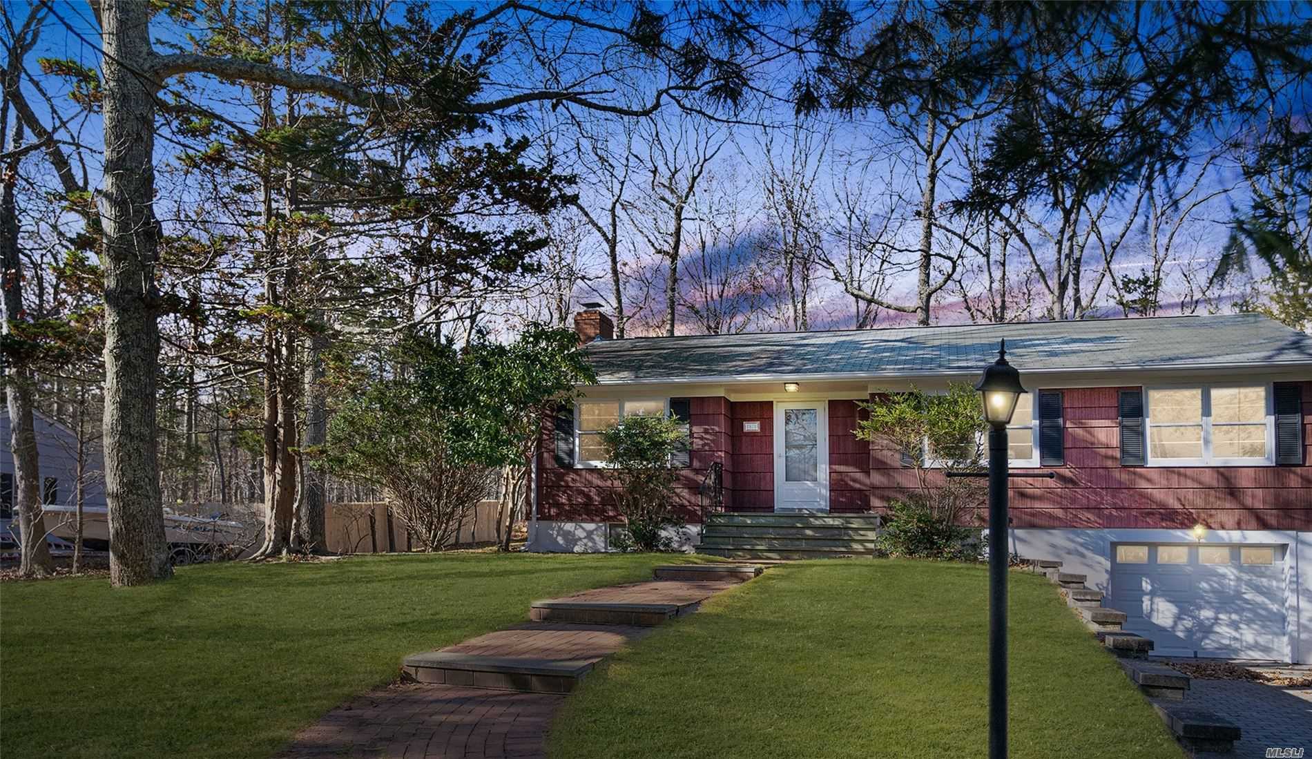 Behind the white pines, you would never expect a master bedroom suite with walk-in closet and full bathroom in this 3 Br, 2 bath ranch. Features refinished hardwood floors, wood burning fireplace, open dining room and a nice size deck in the backyard.