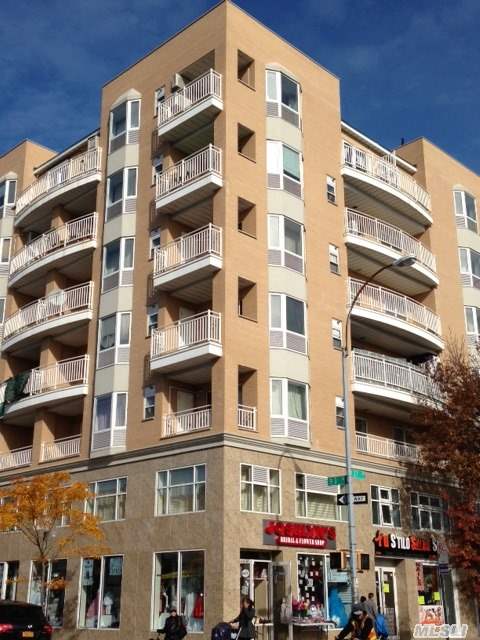 Two Years Old,  Luxury Condominium With Balcony In Front And Huge Terrance At The Back,  Located In Desirable Area In Jackson Heights. 2 Blocks Away From 7 Train,  S Train,  Indoor Packing Space Available For Additional Charge,  Door Man,   Laundry In Unit.