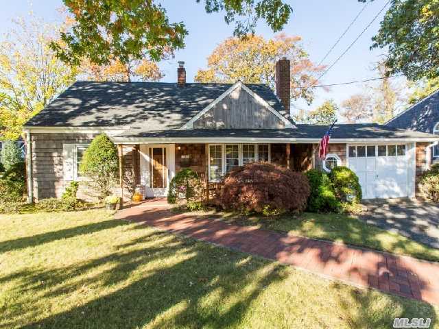 Charming 4Br Cape W/Mbr On Main,  Features Dormered Ceilings In 2 Brs,  Fp W/Wood Burning Insert,  2nd Wb Stove,  Hw Flrs,  Yng Roof & Burner,  Spa Tub,  Anderson Wndws,  Radiant Heating 1st Flr,  Hw Heat 2nd,  Sewers,  Oversized 1.5 Car Garage.  Picture This And More On Fully Fenced Lot On Beautiful Tree Lined South Islip Street In Islip Sd.  (Easy Set Up For 2nd Bth)