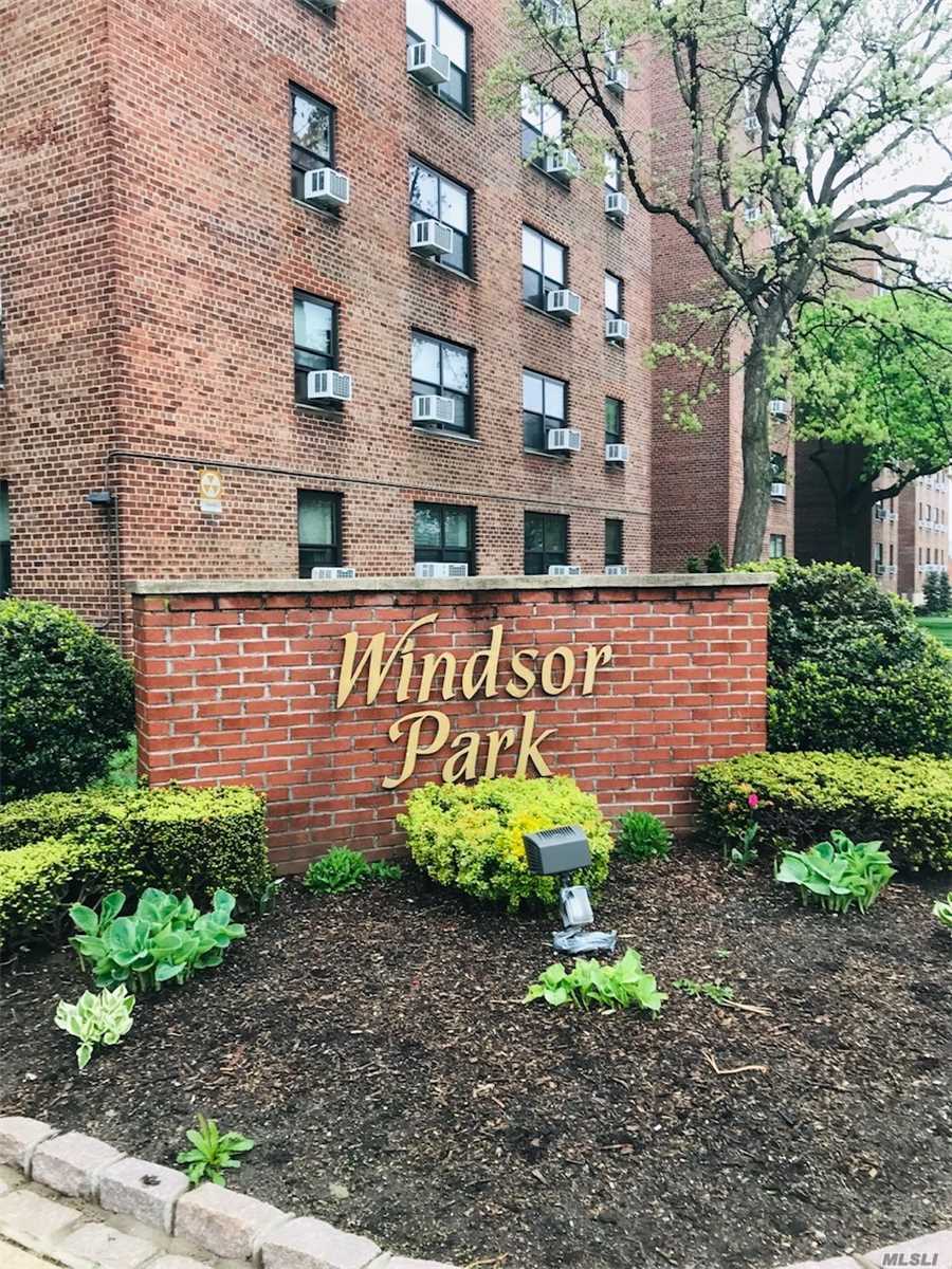 Well Maintained LARGEST 2 bedroom apartment in the most private and quietest lot of Windsor Park! New windows, new elevator, new A/Cs, new fitness center coming soon, new intercom/surveillance camera. Sunny & spacious home in a Pool & Tennis Community. Great Location! Best schools! Zoned for prestigious PS 205 & MS 74 in walking distance! Close to major highways & express bus. Cul-De-Sac Location in a rural setting! GREEN everywhere! Parking Available. No Flip Tax. Won&rsquo;t last!
