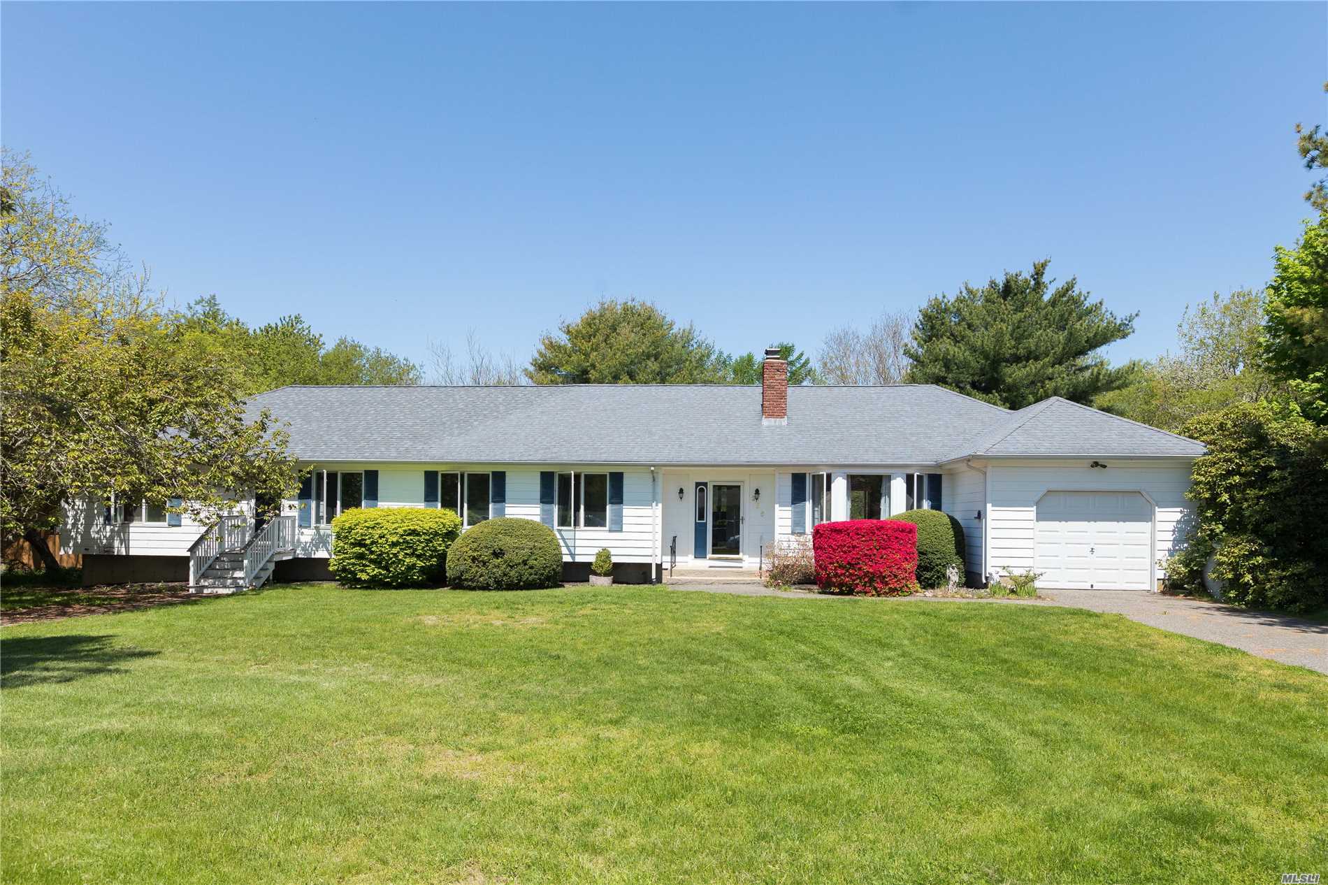 A sprawling 4 bedroom, 3 bath Ranch with many opportunities, situated on a shy acre just a short distance from the heart of Southold Village. Beautifully landscaped park-like back yard with plenty of room for a pool. Close to shopping, restaurants, transportation And Schools. Separate guest wing, possible mother/daughter.
