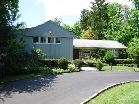 Circular Driveway Leads To The Most Gorgeous Custom Built Split Ranch That Boasts Large Proportioned Entertaining Rooms, Beautiful Entry Hall Invites You To The Banquet Sized Living Room, Large Formal Dining Room, Huge Kitchen, Den With Fireplace, Powder Room. Master Suite Is Elegant And Large.Guest Quarter Has Seperate Entrance.   Private Gardens With Granite Pool. 