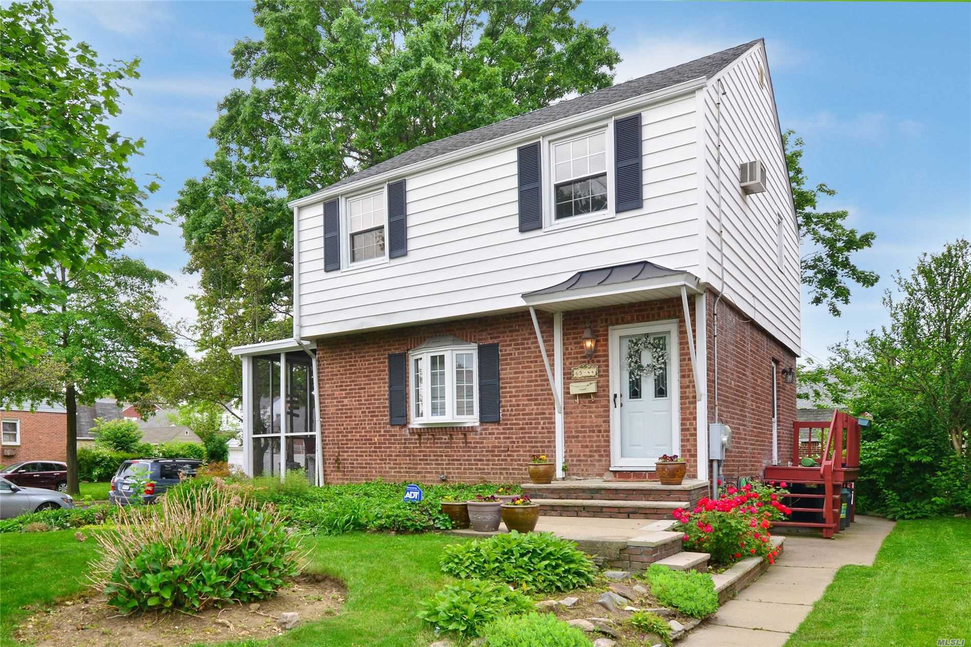 Charming Detached 3 Bedrooms, 2 Full Baths on Quiet Treelined Street in the Heart of Fresh Meadows. Fin. Basement, New Roof. Professionally Landscaped,  Conv. to all Shopping, Transportation, House of Worship. Easy Access to All Major Highways. Sch Dst 26:  P.S.173; J.H.S.216; Francis Lewis High School. Well Kept Home. Must See.....Corner Property