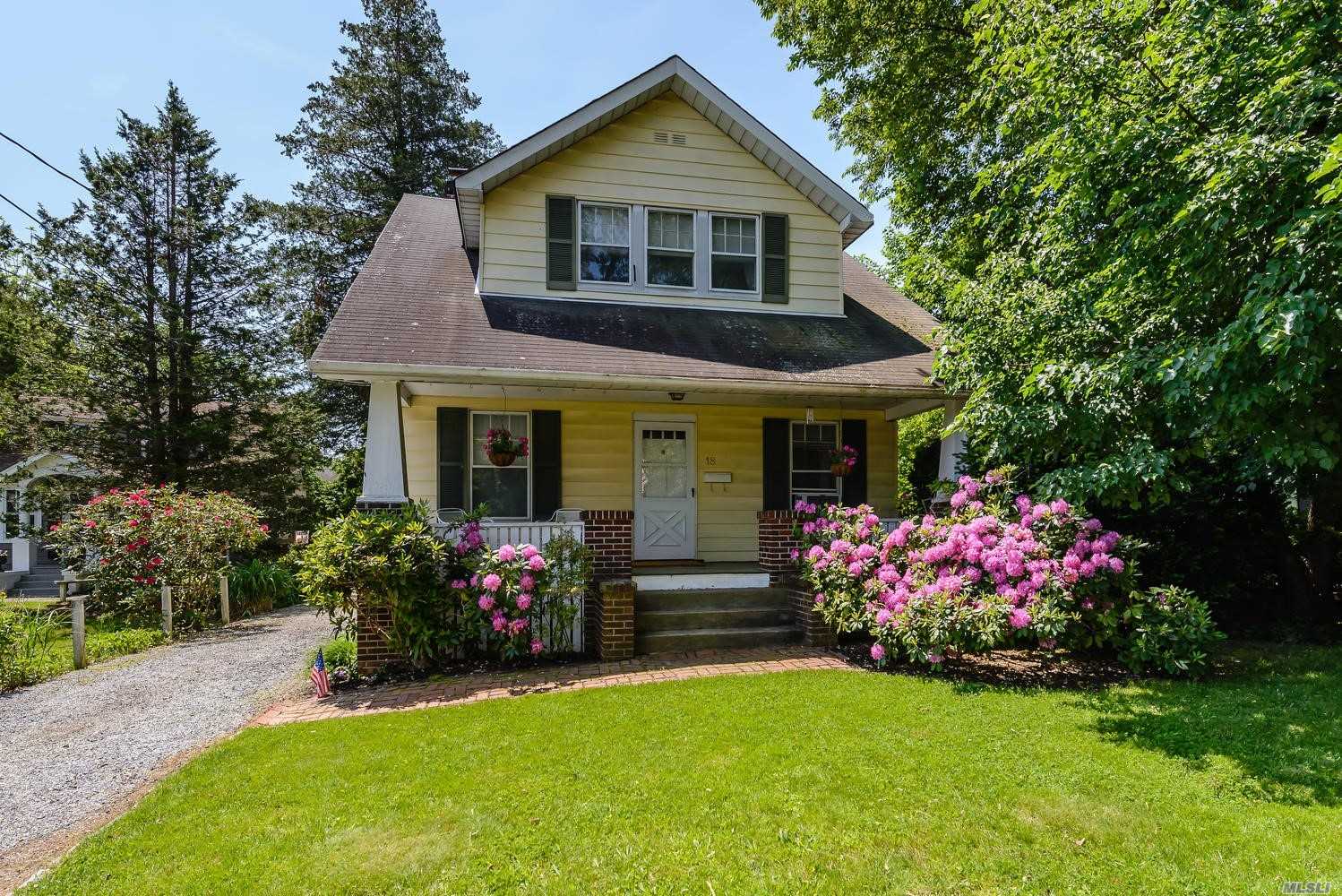 Charming Village Bungalow Style Residence With Lovely And Very Private Backyard On A Quiet Street. Large Basement And Attic Offer Great Storage. Convenient Location-Beach Not Far Away. Appliances As Is. Huntington School District#3 ----------( Waiting For Interior Photos)