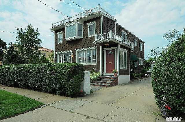 Beach & Country Home Combined Cathedral Ceilings & Original Stained Glass Adornments Lend To The Authentic Charm Of This Lovely 4 Bdrm 3.5 Bth Home Lr&Dr Open Layout With Double Sided Fire Place Large Master Suite With Peek-A-Boo Ocean Views New Baths & Cac System Huge Slate Patio Overlooking Post Card Pretty Garden All Steps To Private Beach 23 Miles Nyc 20 Minutes Jfk