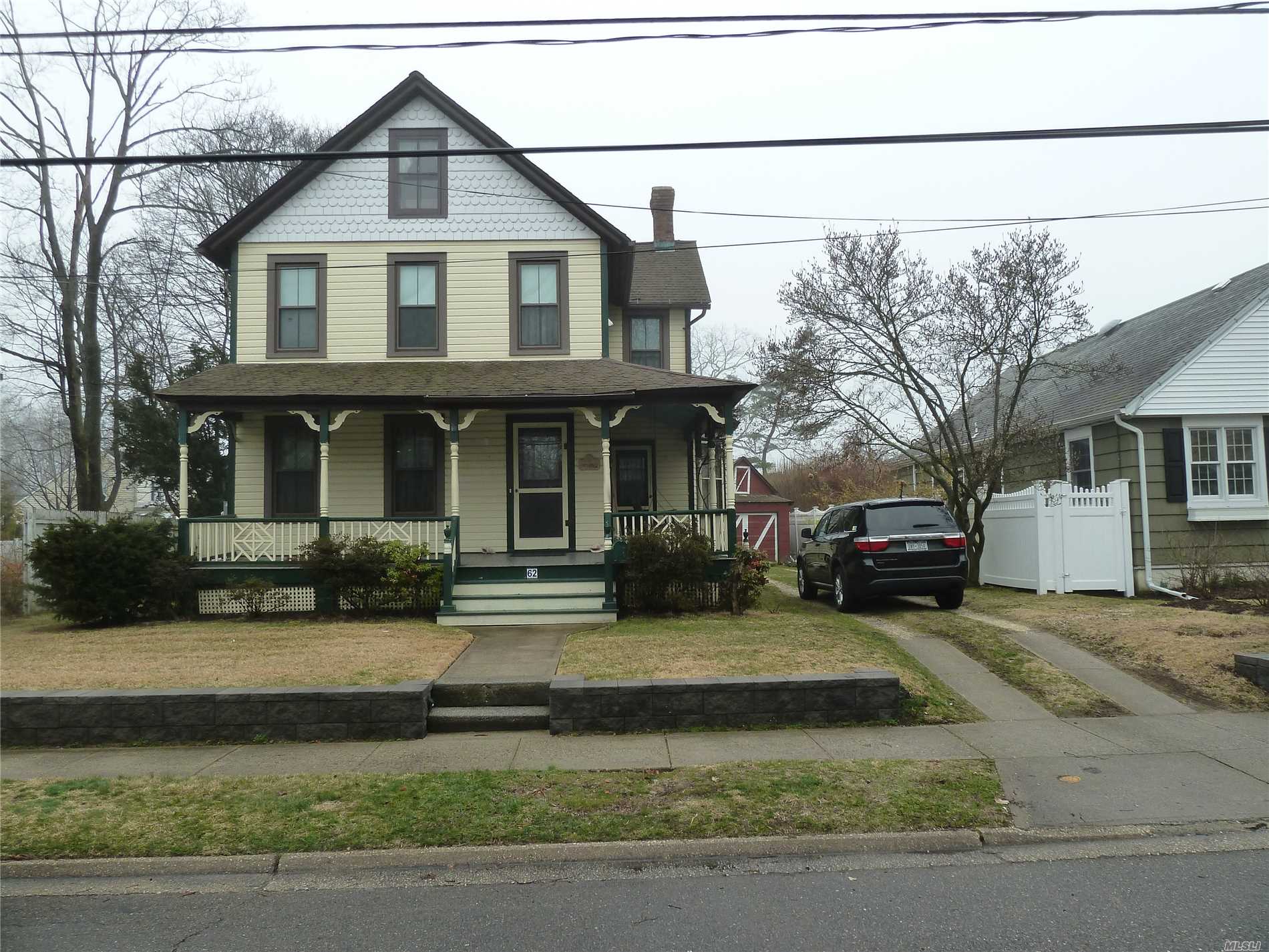 Circa 1902 Babylon Victorian W/Open Wraparound Porch, Det Gar W/Chicken House, Quartz Counter Tops In Eik, Radiant Heat On 1st Floor, Pressed Tin Ceiling, Original Mouldings, H/W Floors, 10' Ceilings, Nothing But Charm In A Residential Area Close To Shops & Rr. Star Rebate $1, 369.00.