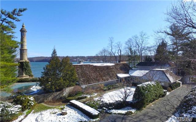 Sprawling Magnificent Waterfront Home On Cold Spring Harbor With Beach And Fixed Deep Water Dock. Slate Patio In Front With Gunite Pool And Hot Tub, Spectacular Views Of Cold Spring Harbor Across Li Sound To Connecticut. Property Was The Daffodil Court Of Laurelton Hall, The Estate Of The Late Louis Comfort Tiffany, And Boasts The Famous Tiffany Minaret Pool Side.