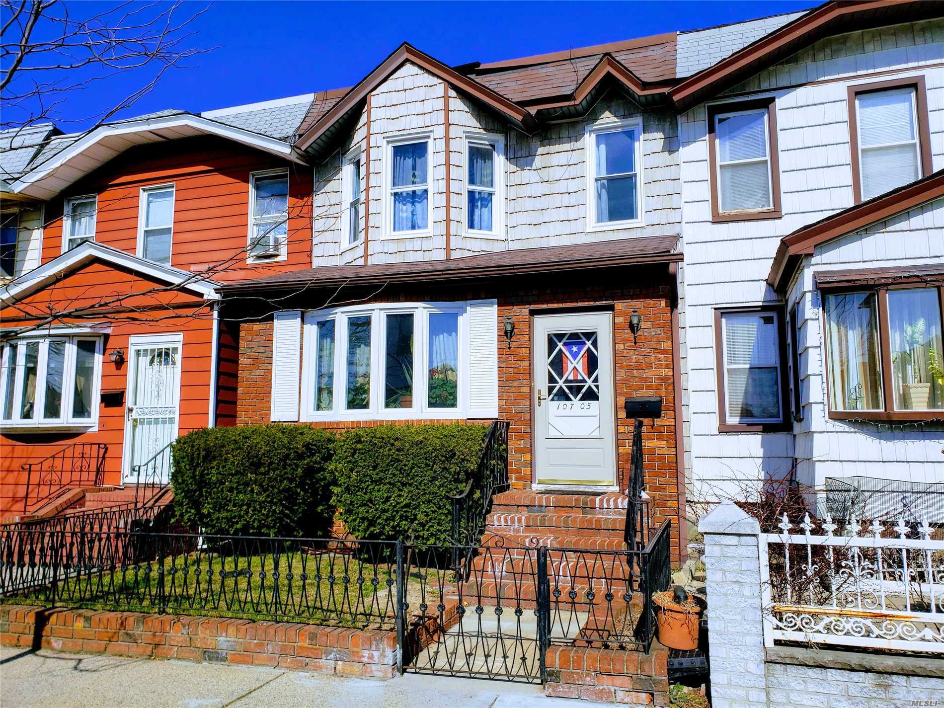 Beautifully Kept 1 Family Colonial Home. Brick / Stucco And Frame Exterior. 1st Floor Features A Cozy Entrance, Sunny Porch, Large Living Room, Formal Dining Room, Eat In Kitchen. Parquet Floors, Wrought Iron Handrails And Wall Details Throughout. 2nd Floor Boasts 3 Large Sized Bedrooms And A Spacious Full Bathroom With A Sun Drenching Skylight. Full Basement With Very Large Room, Full Bathroom, And Outside Entrance. Large Private Garage And Yard. Located 1 Block From The A Train.