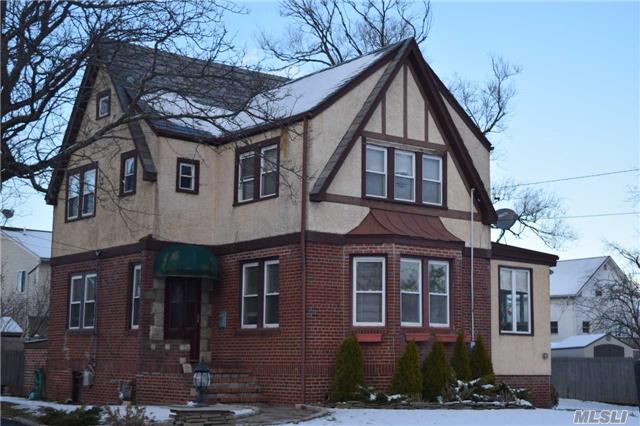 House Must Be Lifted !!!!!! House Must Be Lifted!!! Charm Abounds! Beautifully Renovated(20131st Fl) Classic Brick Tudor 3 Br, 2 Bath On Massive 90 &rsquo;X100&rsquo; Manicured Property.Huge Industrial Kitchen W/ Island(5 Seats) & Maple/ Cherry Wood Cabinets & Quartz Counters! Open Kitchen & Family Room-Contemporary Flair- Butlers Pantry