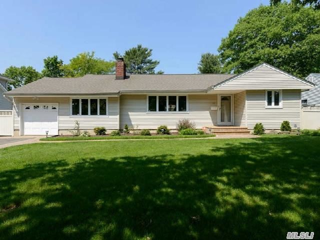 Beautiful Elegant Wide Line Ranch In The Heart Of Syosset Flower Section,  Huge Land With Lots Of Updates Entry To Large Lr With Wood Floors,  Fdr W/Sliding Doors To Large Paved Patio To Breathtaking Backyard,  Kitchen With Breakfast Nook, Cozy Sunken Den With Fireplace,  Large Br With Fbth,  Br, Br, Fbth,  Mbr/ Mbth With Jacuzzi , Full Finished Basement . To Much To List Must See!