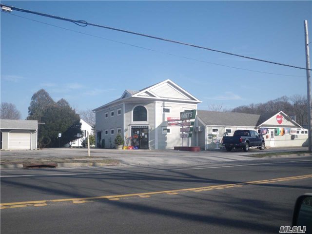 Highly Visable Intersection On The Main Road In Southold. Excellent Location For General Business Zoned Use. Large 3, 000+/- Square Foot Building With Considerable On-Site Parking. Owner May Hold With 50% Down.