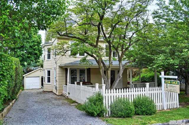 Charming Victorian On Cul De Sac, Private Yard With Wraparound Wood Porch, Newly Painted, Custom Moldings Hard Wood Floors Thruout, Huge Walk Up 3rd Level Bonus Rm, Great House.