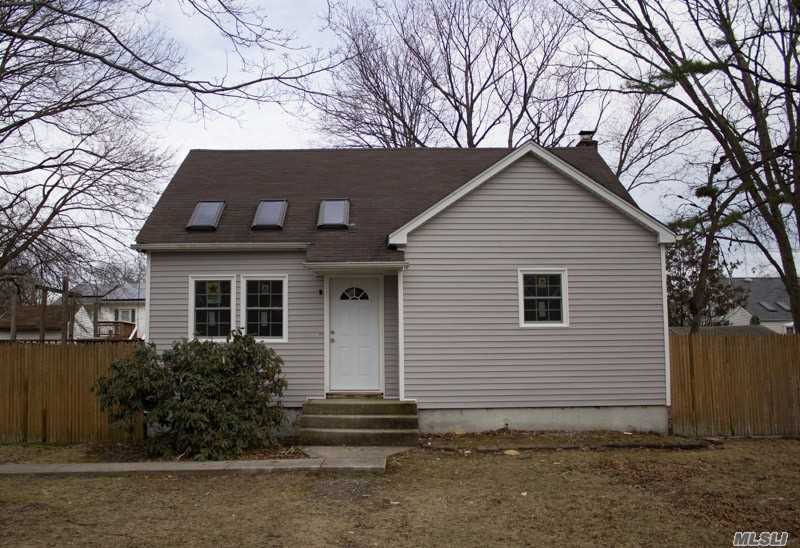 Beautifully Fully Renovated Spacious Cape Property In The Heart Of Central Islip. Fully Renovated Floors, Walls, Kitchen, Bathroom, New Windows, And Renovated Full Basement. Sun Drenched House With Tri-Skylight Upon Entrance To Living Room. Huge Backyward With Shed. Private Driveway. Close To All Major Highways. A Must See Gem!