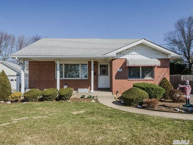 Custom  Built Large Solid  Brick Ranch On Mid Block Location ,  Full Basement Half Finished,   With Outside Entrance Large Bedrooms ..Sold As A Rock With  Great Bones ,  2 Car Garage With Steel Beam,  Long Long Drive Way,  New  Architectural   Roof ,  Newer Burner,  Updated Electric Cac Igs ,  Walk To Stores Rail Road