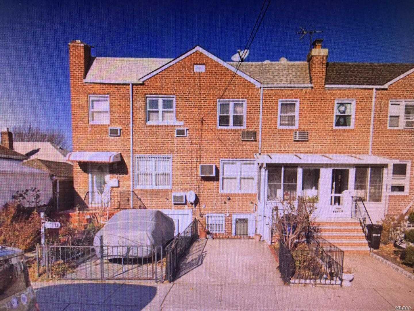 Nice And Bright One Family Brick Corner House With Full Finished Basement, One Car Garage, Private Yard And Much More.Close To Schools, Transportation, Utopia Park And Shopping.