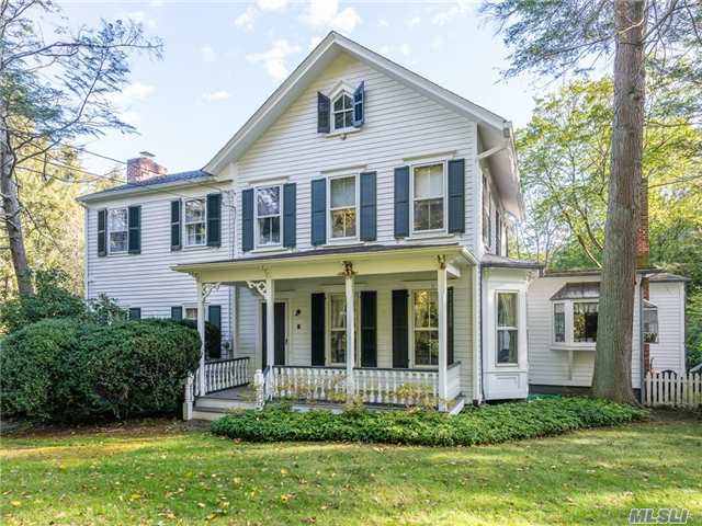 Inviting House With Front & Back Porches. Lovely Details Inside Out Out On Over 1/2 Acre In Mill Neck. Living Room With Fireplace, Oversized Dining Room, Bedroom On 1st Floor, 2nd Floor Master Bedroom Has Full Bath, 3 Additional Bedrooms & Bath. The Property Has A Detached Studio With Carport. Mature Plantings.