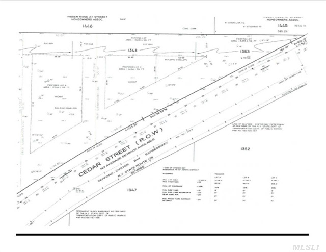 North Of Jericho Tpke, Beginning Approx. 100 Ft Past Wendy Rd. 2 Lots Subdivided Into 2 Buildable Lots Of 14, 164 And 12, 265. Zoned Residential C. Willets, Hbt, Syosset Hs.