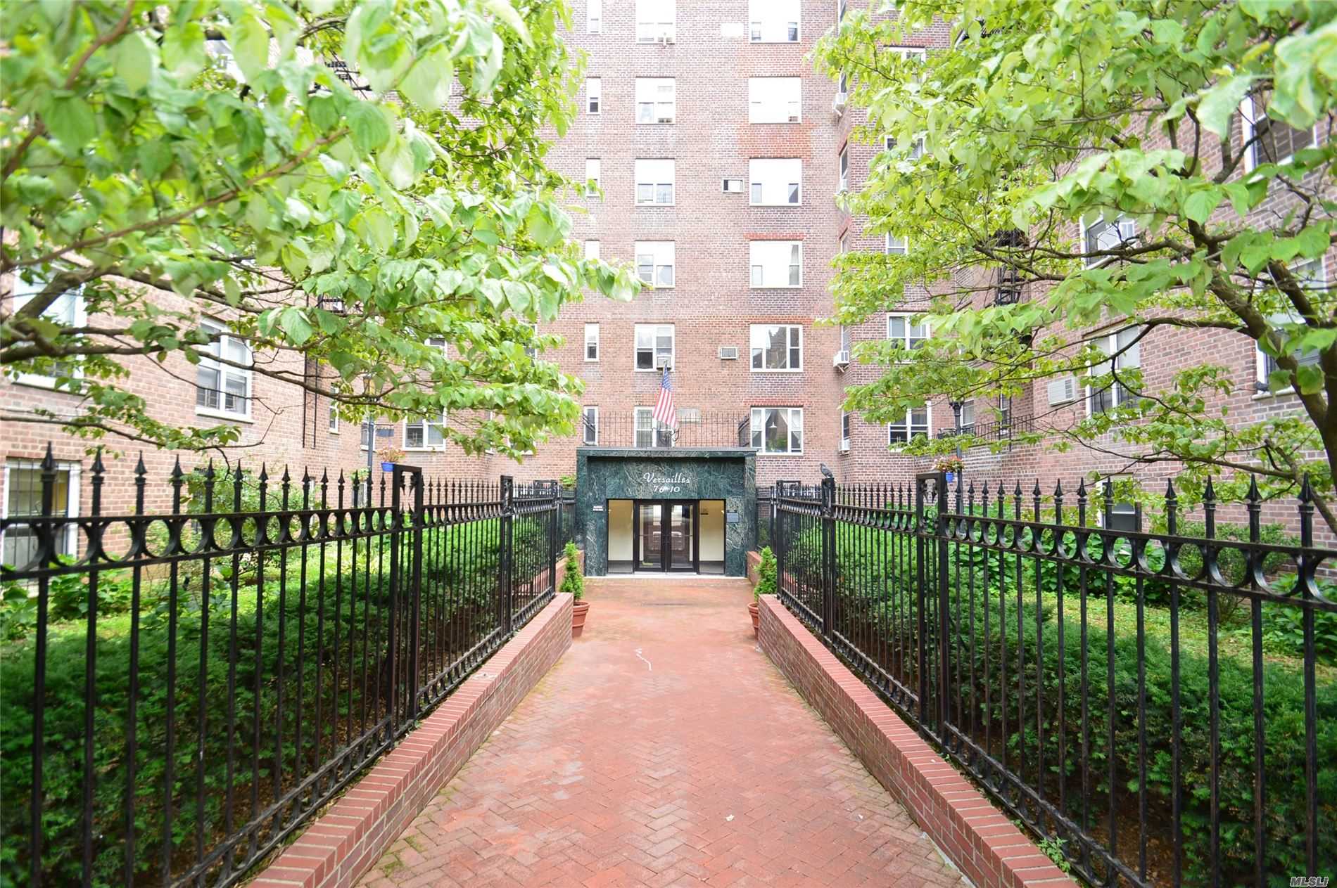 The Versailles Gardens Is Among One Of The Most Sought After Coop's In Jackson Heights. This Is A rarely Available Split True 2 Bedroom With A Separate L-Shaped Living Room/Dining Room or third bedroom Layout. Conveniently Located To Traverse Park, 74th Street Subway Stop, Supermarkets, Restaurants & more, And The Beautiful Historic District. This Gorgeous Apartment Gets Incredible Light. Pet-Friendly Building. Subletting Allowed After 2 Years. Parking available on waiting list.