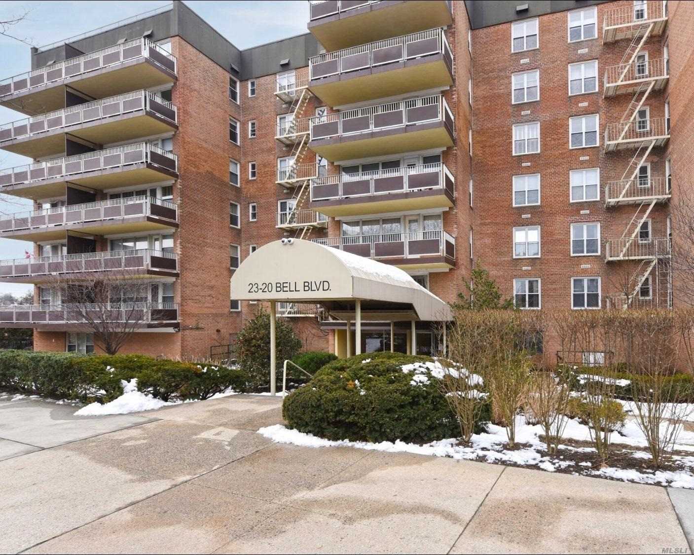 Spacious Top Floor Jr.4 With Water Views From All Rooms . Light Filled Extra Large Living Room/Dining Room, Eik, Bed , Bath, Closets Galore, Hardwood Floors, In-Ground Private Pool, All Utilities Included. Magnificent Balcony With Water Views Close To Lirr Qm2 Express Bus, Bay Terrace & Bell Blvd Restaurants & Shops . Must See Wont Last