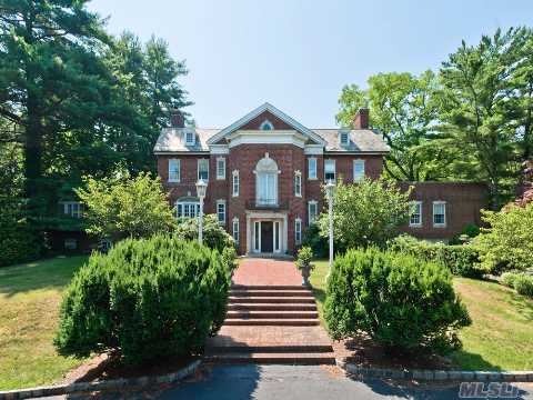 A Magnificent, Stately Georgian Manor. Breathtaking With High Ceilings, Crown Moldings, Architectural And Authentic Detailing Throughout, Hardwood Floors, Four Fireplaces, Updated Kitchen With New Cabinetry, S/S Appliances, Just Shy 2 Acres Of Privacy Bordering O.B.C./Syosset Schools.