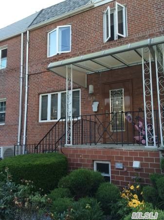 Fully Renovated Attached 20 Foot Wide House For Sale In Beautiful Fresh Meadows.  3 Bedrooms,  2 Bathrooms,  Fujitsu A/Cs,  Island Kitchen,  Backyard With Garage.  Move In Condition,  Ideal For Families.   Attached Garage In Rear Of House.