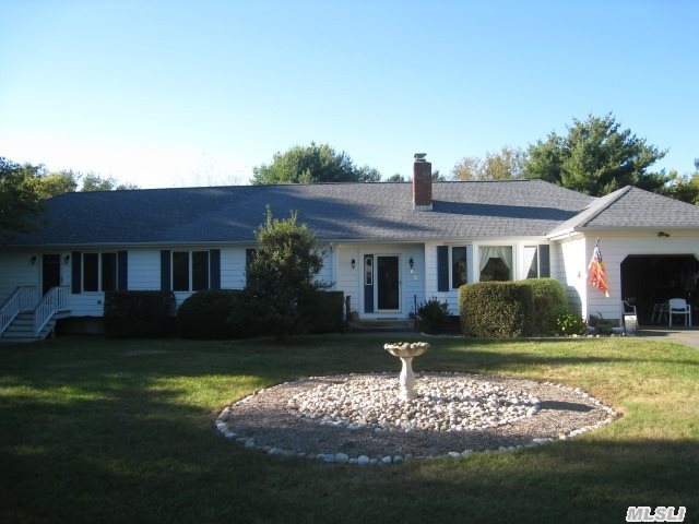 Expanded Ranch W/4 Bedrooms In The Heart Of  Southold With A Beautifully Landscaped Shy Acre Adjacent To Open Space.