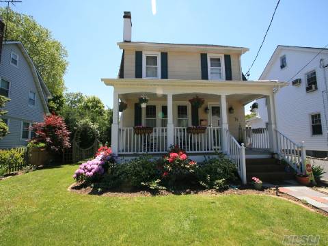 Mint- Bright And Sunny Rocking Chair Front Porch Colonial. Lr W/Fpl. Fdr, New Kitchen With Top Of The Line Appliances & Sliding French Doors To Private Patio. 3 Bedrooms, 2 Full Baths. Walk Up Attic. Full Basement Playroom/Office. New Gas Heat. Detached 2 Car Garage With Walk Up Storage Area. Walk To Town And Rr.