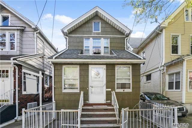 One Family Frame Home With 3 Bedrooms, 1.5 Baths, Full Basement. This Home Has Been Well Maintained With Some Of The Original Details Kept In Tact. Hardwood Floors In Living Room And Dining Room. Full Unfinished Basement With Laundry Room. Nice Size Backyard. Only A Few Blocks Away From Jamaica Ave. 5 Blocks To The J-Train. Excellent Location.
