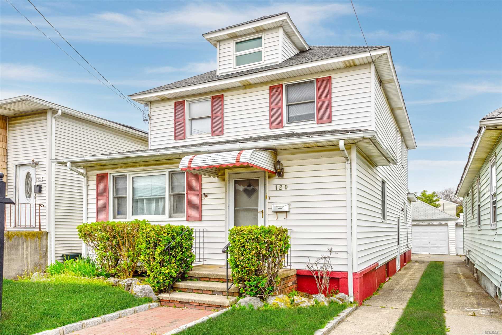 3 Br, 2 Bath Colonial with a 1.5 car garage. Updated Eat in Kitchen and Bathrooms, 2 yr old gas boiler and hot water heater, Newer Roof, Full basement w/high ceilings. Not in a flood zone. Near All!!!!