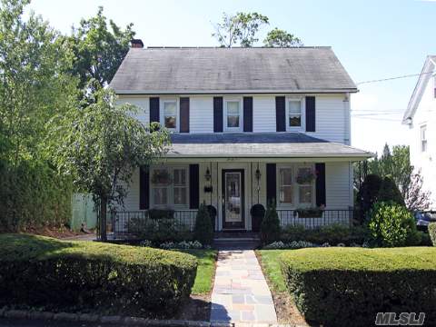 Charming Front Porch Ch Colonial Beautifully Updated Bright Home W/Interesting Details. Spacious Lr,Fdr, Eik W/Silestone(R) Countertops,Mirrored Backsplash.2nd Flr-Mb, 2 Add'l Br,And Updated Hall Fbth. Walk-Up Attic.Crown Moldings Through Out Features:Electric Solar Panel System.New Oil Tank In Basement Old Tank Officially Abandoned, New Cesspool & More Convenient To Lirr