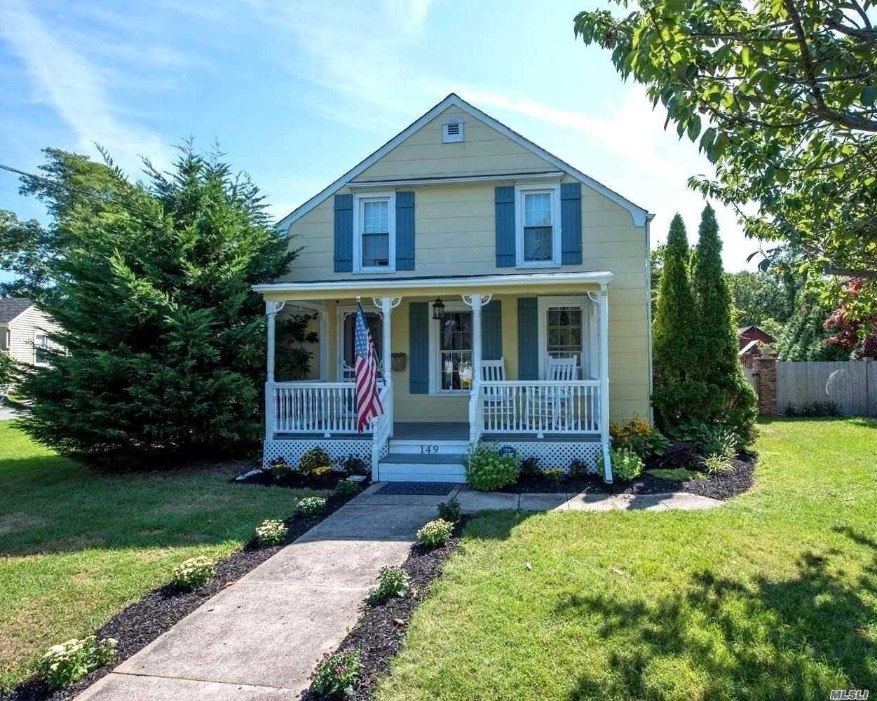 Cozy Custom Colonial- Located South Of Montauk! Formal Entry, Sitting Room With Newly Tiled Parquet Style Floors, Customized Baseboards, Newly Installed Anderson Sliding Door & Window, Wood Burning Stove With Double Walled Pipe, Full Custom Dream Bath With Carerra Marble, His & Her Sink, Stand Up Shower, Deep Soaking Tub, Electric Panel Upgrade 200, New SS Dishwasher/Fridge, New Pergola Deck, CHARMING, TOO MANY UPDATES TO LIST! A MUST SEE! ISLIP SCHOOLS & LOW TAXES!!! COME FALL IN LOVE!