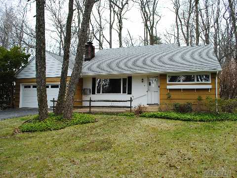 Charming 5 Bedroom 2 Bath Expanded Ranch On A Cul-De-Sac In Village Of Kings Point Features A 'L:' Shaped Living Room/Dining Room With Fireplace,  Eat In Kitchen & Enclosed Sunroom. Unfinished Basement, A Large Brick Patio, & 2 Car Attached Garage.  It Is Freshly Painted With Just Refinished Beautiful Wood Floors Throughout.  With A Little Tlc, This Can Be Your Dream Home