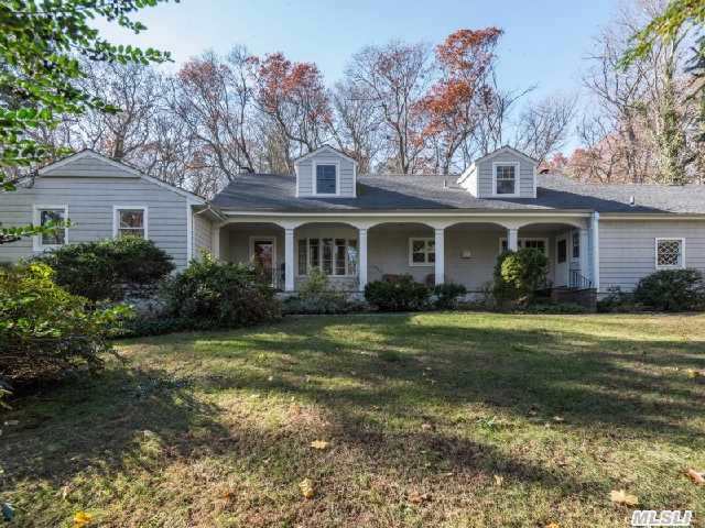 Lush And Secluded Shy-3 Acres With Fabulous Location And Potential To Finish Renovating Existing House Or Build Your Own. Charming Expanded Cape Offers 3 Fireplaces, Charming Features, Den And 3 Bedrooms On Second Floor. Privacy Abounds In This Secluded Locale.