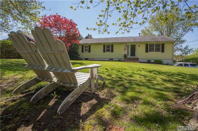 Ready To Move In - Centrally Located Ranch, Close To Town, Bay, Sound Beaches And Wineries. Bright Sunroom Overlooking Spacious Backyard. Family Room W/ Fireplace. Living / Dining Rm, Eik, 4 Brs, 2 Bths. 2-Car Garage.