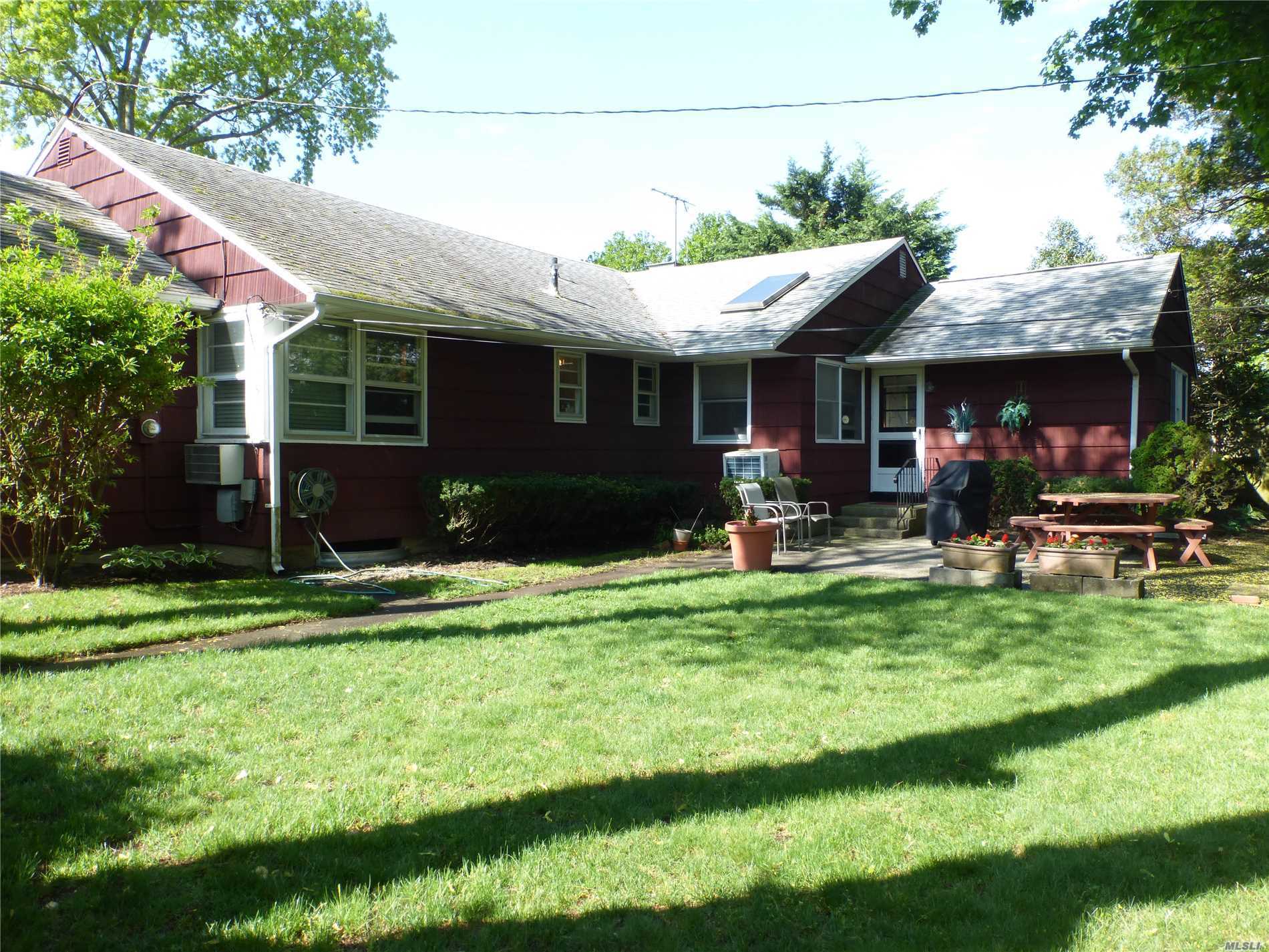 Rare Expanded Ranch W/Skylights In Eik & Den W/Bar. Spacious & Open Living Room W/Frplc & Formal Dining Room. Full Basement W/Workshop, Storage, Washer-Dryer, Oil Tank & New Burnham Boiler. Beautiful Private Property W/Porch & Patio. Beautiful Mature Trees. This Home Awaits It&rsquo;s New Owners To Give It Tender Loving Care.  (Call To Find Out About Upcoming Estate Sale) Really Worth Seeing.