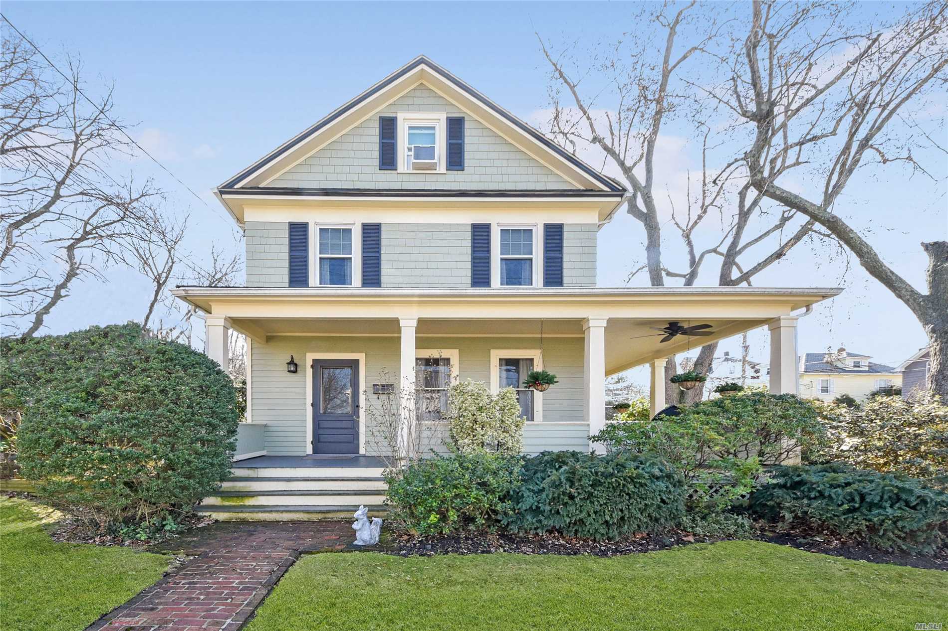 Updated True Victorian Home W/Wraparound Porch Sitting On A Quiet Corner Lot. Open Floor Plan W/Hardwood Floors. Eat-In-Kitchen W/Marble Counter-Tops And Farmhouse Sink Opens To Oversized Great Rm W/Cathedral Ceilings And Gas Fireplace. Double French Doors Lead To Paved Patio And Landscaped Yard. Picture Windows Throughout Bring In Streams Of Natural Sunlight.